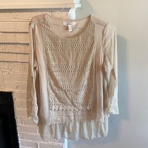 Krazy kat 10 crochet chiffon tunic natural color.